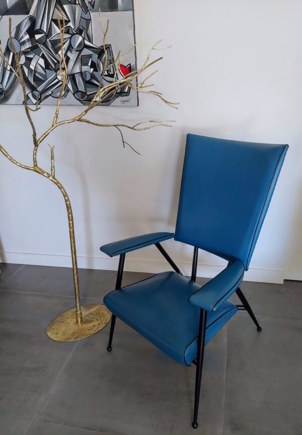 Fauteuil Bleu Colette Gueden - Années 50 – Image 2