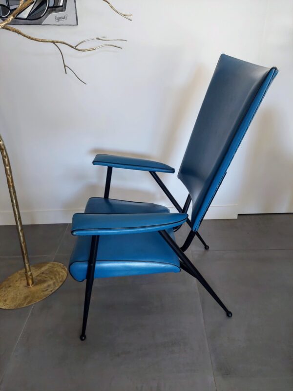 Fauteuil Bleu Colette Gueden - Années 50 – Image 5